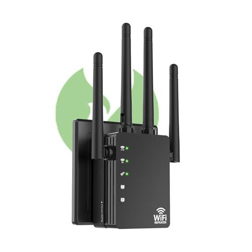 WiFi Extender Signal Booster for Home, WiFi Extender, Long Range up to 12880 Sq Ft and 105 Devices, Internet Extender WiFi Booster, WiFi Repeater with Ethernet Port, Signal Booster(Black)