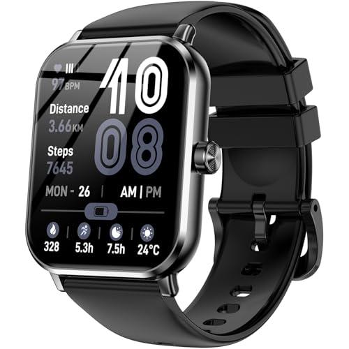 Jacoosa Smart Watch for Men Women, 1.83" HD Touchsreen, Bluetooth Calling, 5 ATM Water-Resistance, 130+ Sports Modes, Health, Fitness & Sleep Tracker, Timer, Fitness Watch for Android/iOS, Black