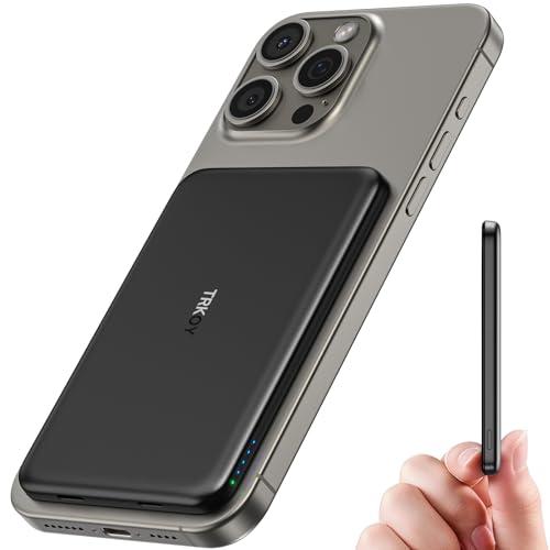 for Magsafe Portable Charger Power Bank, 5000mAh Wireless Magnetic Power Bank with USB C Fast Charging, Travel Essential Battery Pack for iphone, Compatible with iPhone 17/16/15/14/13/12 Series, Black