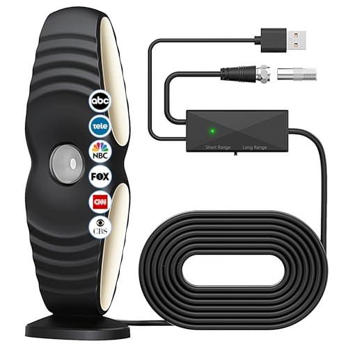 2025 TV Antenna for Smart TV Indoor for Local Channels HD Digital Antenna Outdoor Long Range Reception with Amplifier Signal Booster Supports 4K 1080p HD