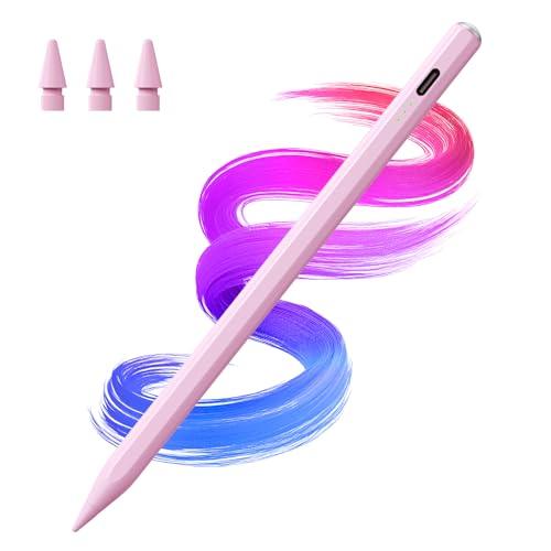 Hastraith Stylus Pen for iPad(2018-2025)-2X Faster Charge with Tilt Sensitivity & Palm Rejection for iPad 11/10/9/8/7/6th Gen, Air 7/6/5/4/3/M3/M2, Pro 13"/12.9"/11"/M4, Mini 7/6/5th,Pink
