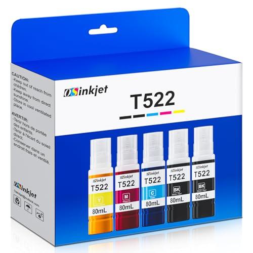 Osinkjet 522 Ink Refill Bottles Combo Pack Compatible for Eco Tank ET-2800 ET-2720 ET-2803 ET-2400 ET-4800 ET-4700 ET-2840 ET-4810, 522 T522 Ink Ultra-high Capacity Bottle