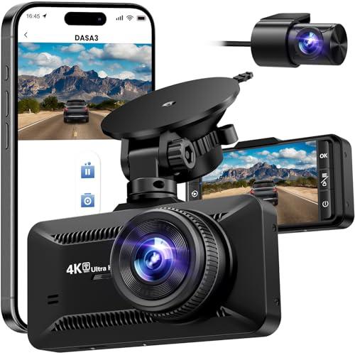 SUVCON Dash Cam Front and Rear 4K/1080P Full HD, Dash Camera for Cars with 32GB Card, Built in WiFi with APP, Dual Dash Cam 3.94" IPS Screen, G-Sensor, Loop Recording, WDR, Parking Mode